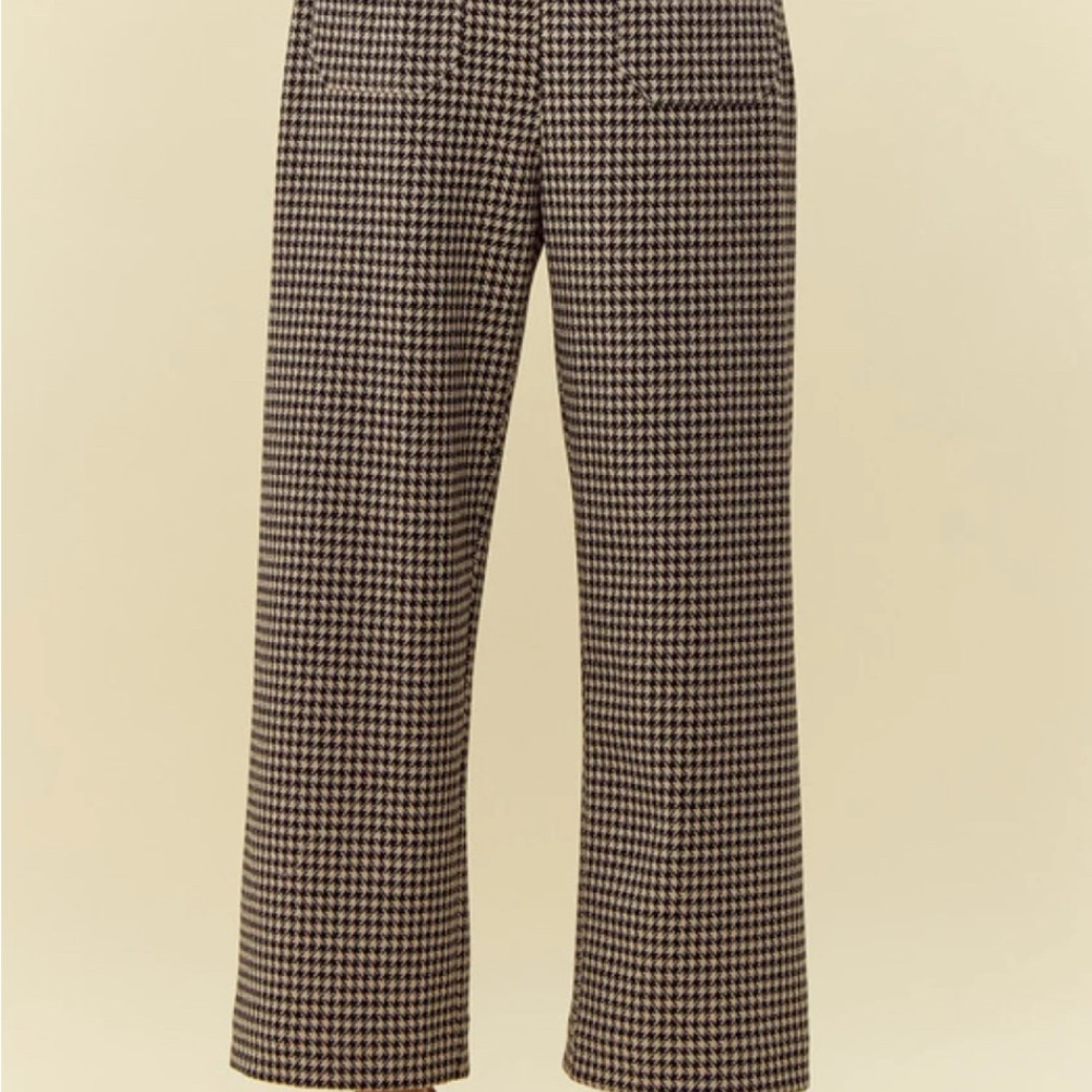 Stylish Houndstooth Wide-Leg Pants